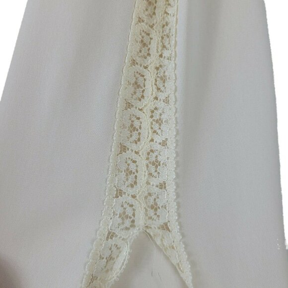Vintage ShadowLine Half Slip Pillow Tab Cream 1060's Sm High Slit Lace Trim USA - Picture 6 of 9
